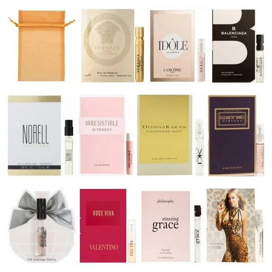 11 Women's Perfume Samples with Organiser Bag